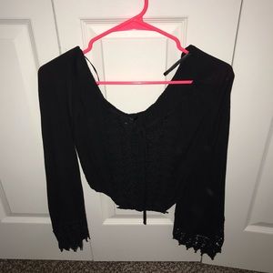 Bell sleeved crop top